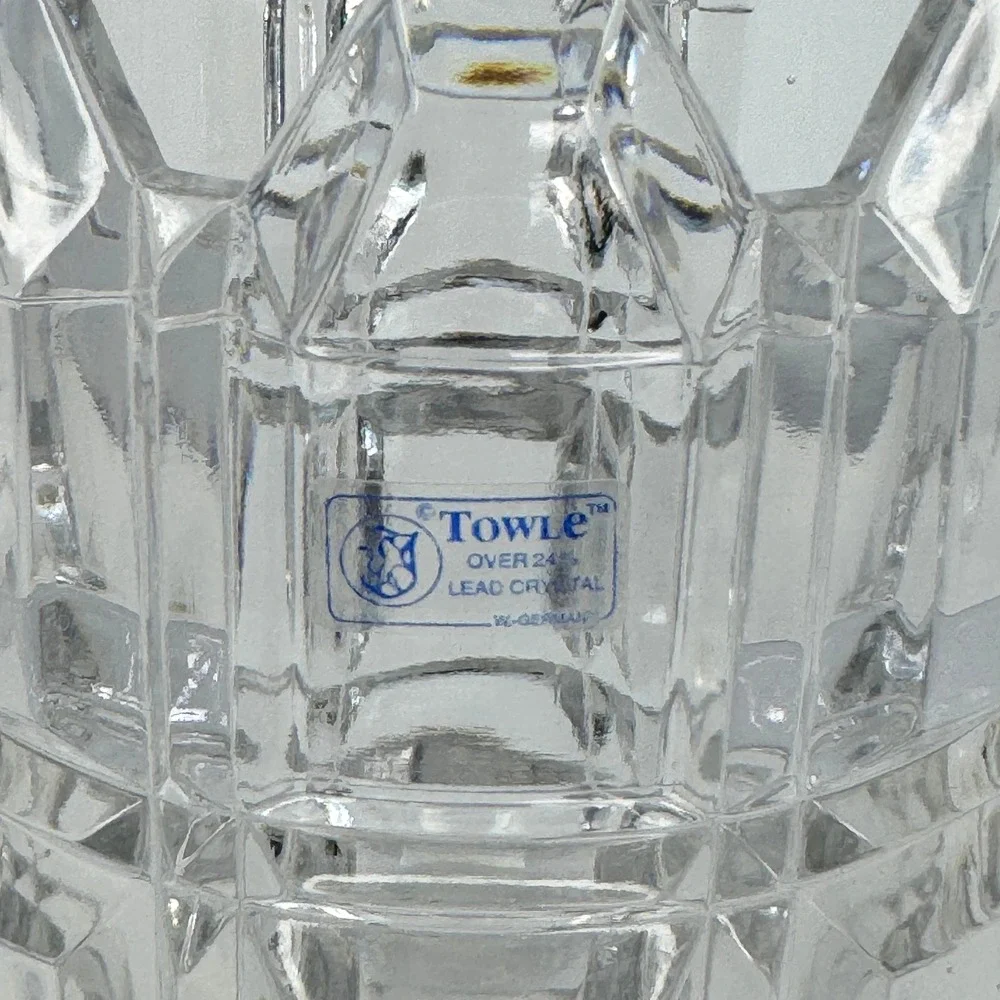 Towle Lead Crystal Vase West Germany 24% Cut Glass‎ Heavy 9